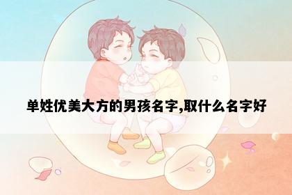 单姓优美大方的男孩名字,取什么名字好