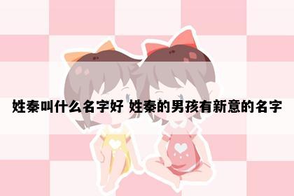 姓秦叫什么名字好 姓秦的男孩有新意的名字